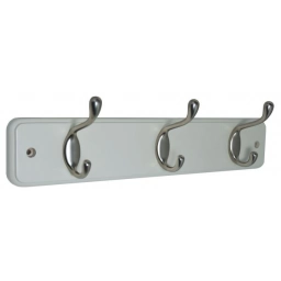 PERCHERO DE MADERA BLANCA C3 PERCHAS DOBLES