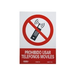 LETRERO PROHIBIDO USAR TELEFONOS MOVILES