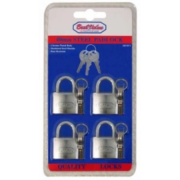 4 CANDADOS ACERO 50 MM. CLLAVE MAESTRA