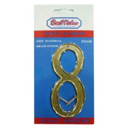 NUMERO 8 PARA PUERTA DORADO 10CM