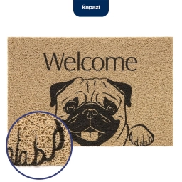 FELPUDO VINIL PET DOG WELCOME PUG 60X40 CM