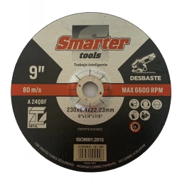 DISCO DESBASTE DE METAL 9"    230X6.4X22.23MM  5 UNID