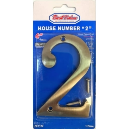 NUMERO 2 PPUERTA METAL NIQUELADO 10CM