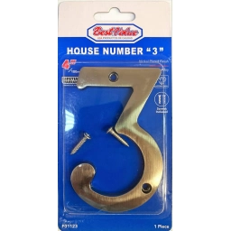 NUMERO 3 PPUERTA METAL NIQUELADO 10CM