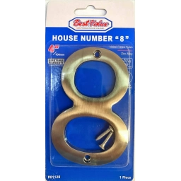 NUMERO 8 PPUERTA METAL NIQUELADO 10CM