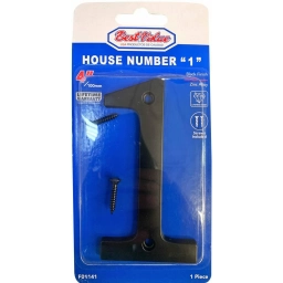 NUMERO 1 PPUERTA METAL NEGRO 10CM