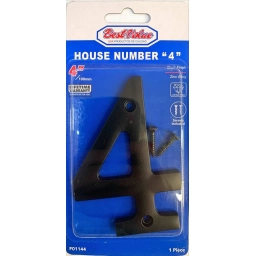 NUMERO 4 PPUERTA METAL NEGRO 10CM